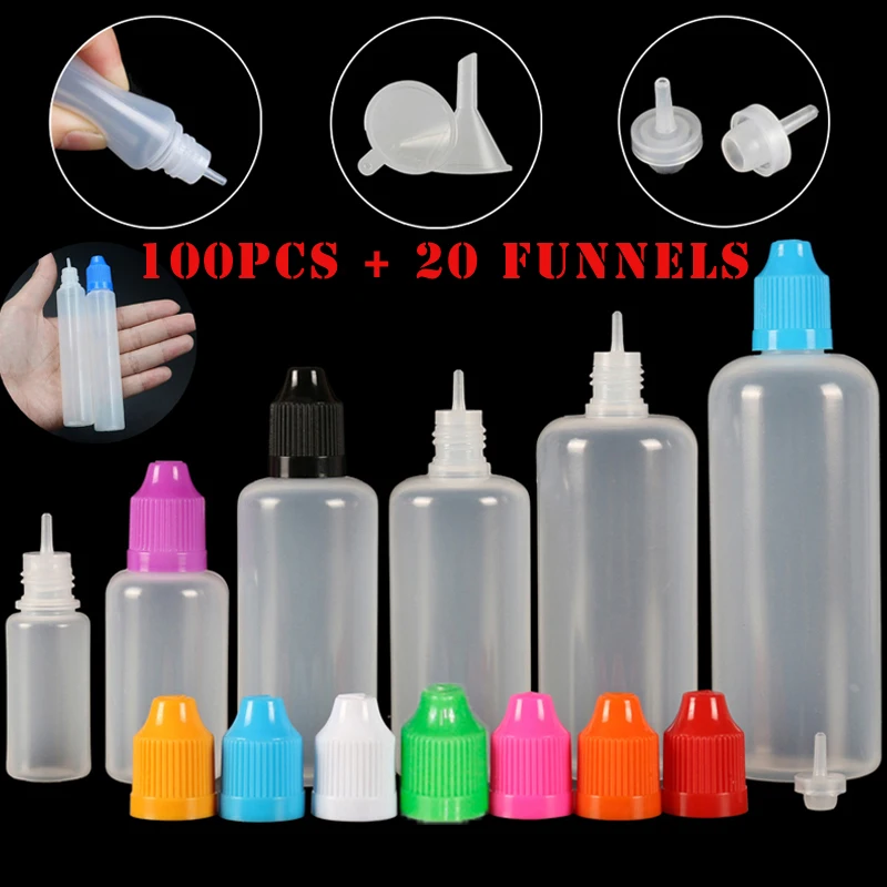 Juice Bottle Dropper - 100 adet 3/5/10/15/20/30/50/100/120 ml Boş LDPE