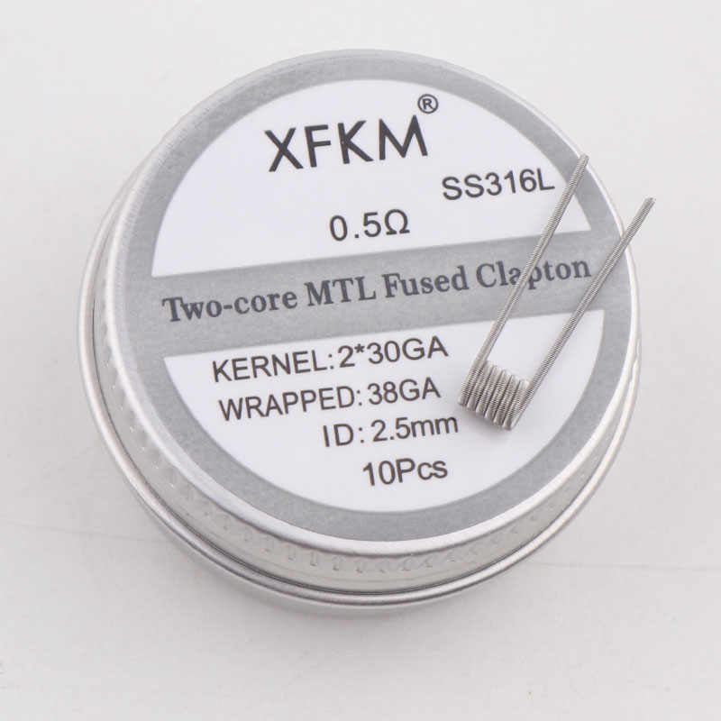 Clapton Wire Pre Built - YENI XFKM 10 adet/kutu NI80/A1/SS316L MTL